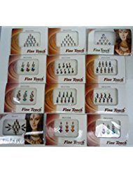 12 Pack Bollywood Head Bindi Tattoo Nail Bling Art Rhinestone Stick On Reusable