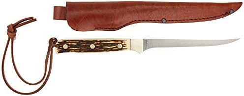 2 X Schrade 168UH Uncle Henry Walleye Fillet Knife with Leather Sheath