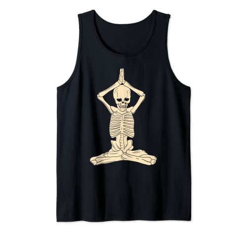 Halloween Meditando esqueleto Camiseta sin Mangas
