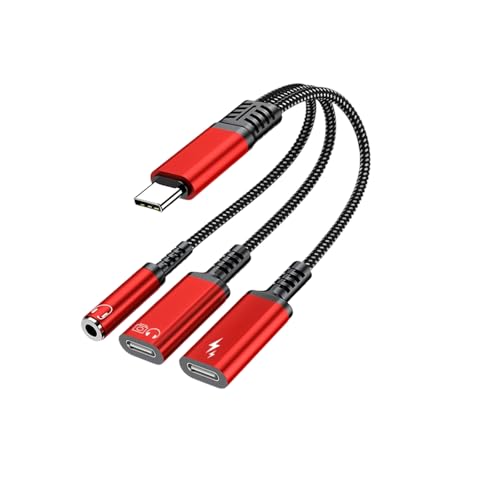 Type C �R���o�[�^ USB C - 3.5mm �w�b�h�t�H������я[�d�A�_�v�^�A�����_�u�����y���L�ڑ��A�����P�[�u��