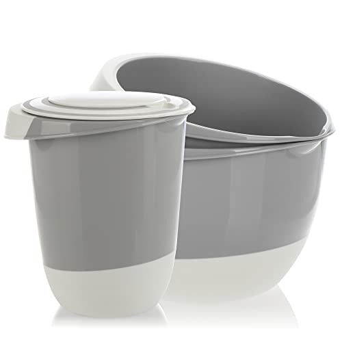 Ciotole Acciaio Inox Set Con Coperchi E Grattugie | 5 Misure Da 0.63QT A 5QT Per Cucina Professionale Ciotole Con Coperchi - Foto 10