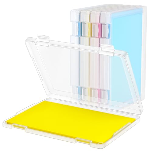 Bluedale 1 Pack A4 File Box Paper Organizers Holder Transparent Document Paper Project Case Plastic Paper Storage Container Box File Protector for Magazine Scrapbook Office School Supplies