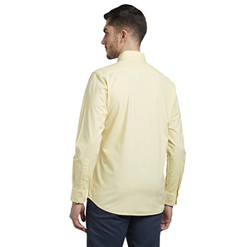 Image of COLOR PLUS Men's Solid Tailored Fit Shirt (CMSS26987-Y3 Medium Yellow