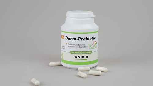 Anibio Darm-Probiotic 120 Kapseln | Probiotikum für Hunde & Katzen – Darmflora Unterstützung mit Milchsäurebakterien – Ergänzungsfuttermittel für eine gesunde Verdauung & Starke Darmgesundheit