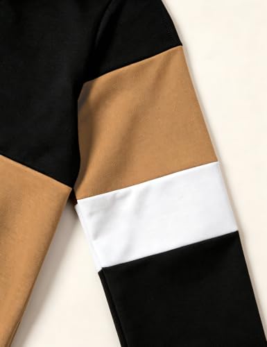 Image of Boys Clothes Long Sleeve Color-blocked Hoodie Top and Pants 2PCS Winter Sweatsuits Fall Boys Outfits 2-8 Years