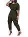 Womens Sexy One Off Shoulder Loose Jumpsuit Casual One Piece Plus Size Rompers with Pockets Army Green S