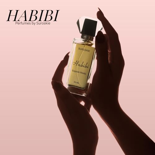 Image of Suroskie Habibi Perfume 50Ml | Luxury Eau De Parfum | Long Lasting Unisex Fragrance Spray | Aromatic Blend Of Aqua, Saffron & Rose Scent | Floral & Woody Notes | Premium Gift For Men & Women
