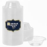 R-kay 100 Count 12 Oz Clear Plastic Bowls - Microwavable Clear Bowls - Strong Heavy Duty And Sturdy Clear Disposable Plastic Bowls.