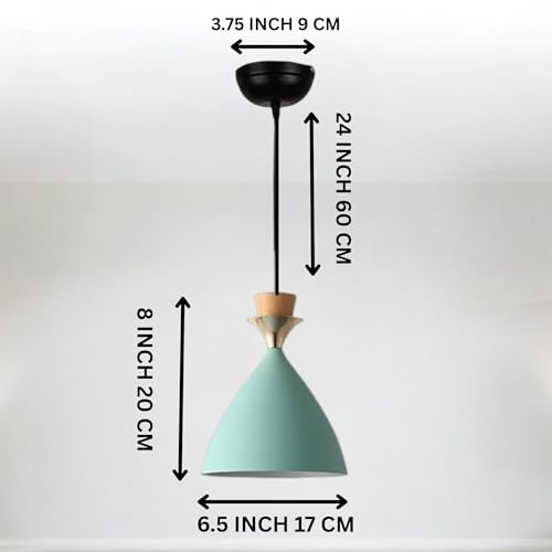 Image of Modern Aqua Blue Dome Hanging Pendant Light for Ceiling, Aluminium, Antique Decor, E-27 Holder, (Bulb is not Included) Pack of 2