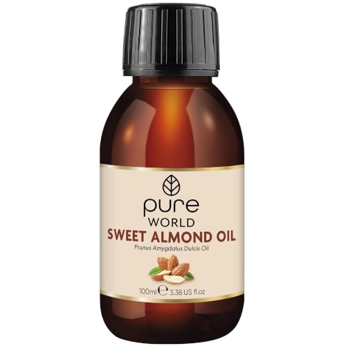 Image of Pure World Premium Sweet Almond Oil 100ml – 100% Natural, Cold-Pressed & Undiluted | Massage & Body Moisturiser for Skin & Hair | Vegan, Edible