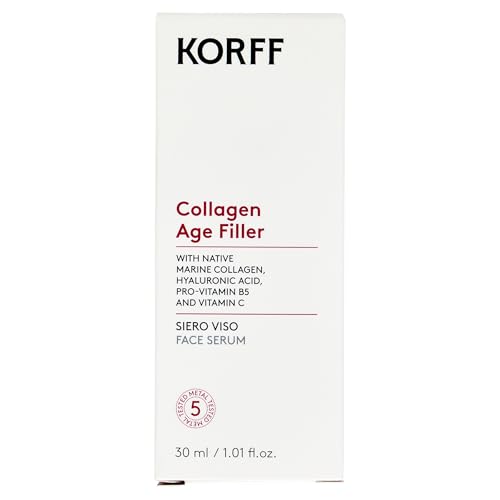 Korff Serum do twarzy przeciwstarzeniowe, kolagen wypełniacz wieku, intensywna korekcja przeciwzmarszczkowa i głębokie nawilżenie, kolagen morski, kwas hialuronowy i witaminy, 30 ml