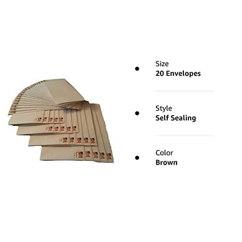 20 Forever Stamped Envelopes - #10 Self Seal Security Envelopes (4-1/8 X 9-1/2 Inch) (One Pack) (Stamp Design Varies) #TOP1