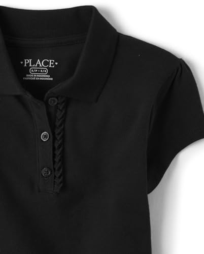 The Children's Place,Girls,Multipack Short Sleeve Pique Polos,Black 3-Pack,Large2