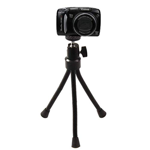 PIVFEDQX Ultrakleines Desktop-Stativ, Live-Broadcast-Angellampe Handy-Stativ - Tragbares Metallkamera-Stativ Schwarz… – Bild 5