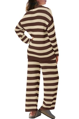 Image of SENSERISE Womens Striped Set Sweater Lounge Sets