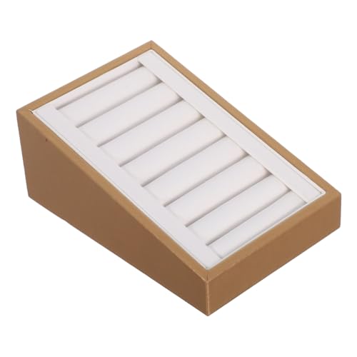 OFFSCH Vassoio Espositivo Per Gioielli in Pu Contenitore Per e Braccialetti Organizer Portatile Per Fiere e Negozi Colore Cachi