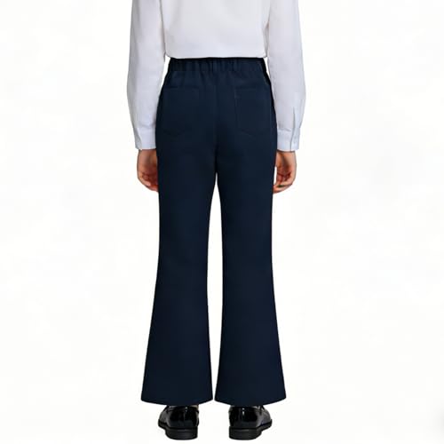 Pantalon d'école fille anti-compression extensible et droit pour l'uniforme officiel