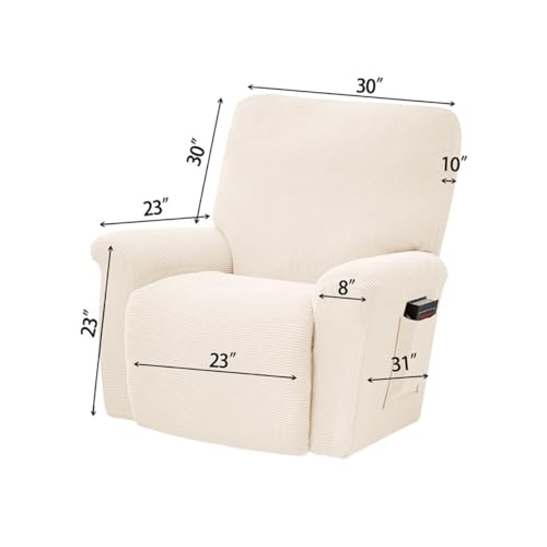 Funda para Sillón Reclinable de poliéster blanco resistente 3