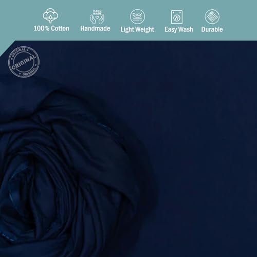 Image of 100% Pure Cotton Mulmul Fabric Material | Reusable Ultra Fine Mulmul Fabric | Lightweight Soft Smooth Piece Linning, Stole, Dupatta, Cushion Pillow Cover (Medieval Blue, 2.5 Meters)