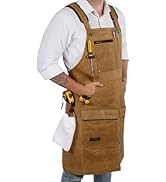 ecoZen Lifestyle Woodworking Apron for Men - Heavy Duty Waxed Canvas Carpenter Apron - For Worksh...