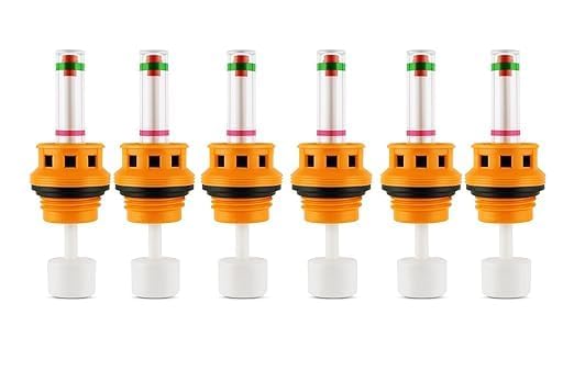 KE Exide Batteries Compatible [NOT for Other Batteries] Inverter Battery Water Level Float Indicator Cap Set with Fumes Filtration - 1 Set of 6 Pieces for 1 Battery (Yellow-27 mm)-image-4