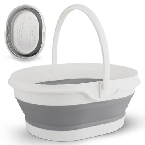 Collapsible Foot Bath Soak Tub, Foot Soaker Tub for Foot Spa, Foot Tube for Soaking Feet Massager Health Care, Footbath Bucket With Acupoints, Laundry Wash Basin for Travel Camping RV, Gifts for Women