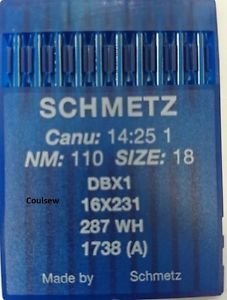 Schmetz przemysłowa maszyna do szycia: 16 x 231-110/18 (pudełko 100 sztuk) - kup 2 GET 3. za darmo! Gwint igłowy (pojedyncze pudełko)