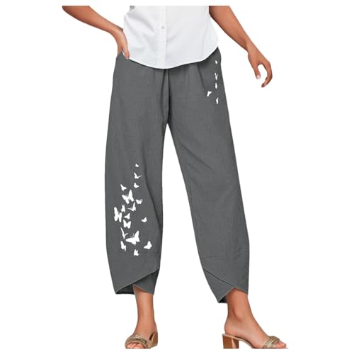 Pantalon léger femme confortable à taille élastique et poches pour un style ample
