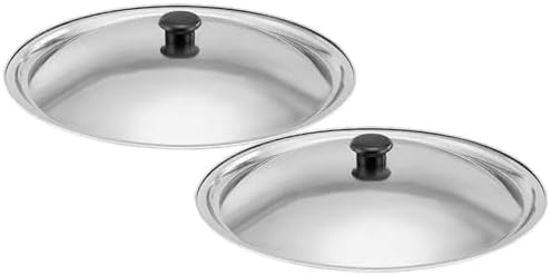 Garneck Shell Garneck Universal Lid for Pots Pans and Skillets, 2Pcs 28cm Stainless ...
