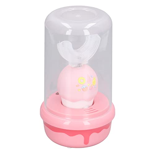 Cepillo de Soporte de Limpieza Eléctrico, Inteligente Inteligente Acústico Acústico Impermeable Cepillo Dientes USB Automático Wireless para Niños para Cuidado Oral (PINK)