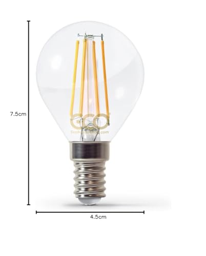ECO 4W Golf Ball LED Filament Light Bulb (G45), 40W Equivalent, 470 Lumens, Warm White 2700K, E14 Small Edison Screw (SES), Non-Dimmable, 25,000hrs Lifetime. - Image 9