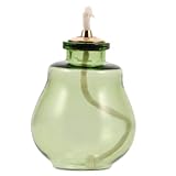 Mipcase Öllampe Glas Mini (8cm) - Grüne Petroleumlampe für Innenbereich - Vintage Tischlampe Flüssigkeitsleuchte für Romantisches Dinner, Balkon Deko & Stromausfall Notfallbeleuchtung (Ohne Öl)