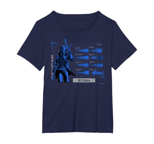 Devil May Cry 5 Nero T-Shirt, Women's Plus, Navy Blue, 1X