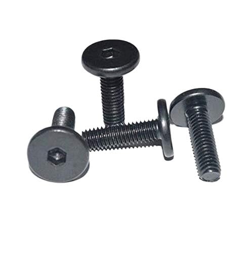BOL-55316 20pcs M2.5/M3/M4 Elevator Bolt Hex Hexagon Screws Thin Socket Cap Flat Pan Head Black Hardened Mechanical Screw-(Dims: M3 x 10mm) Kolloee(M4 x 20mm)
