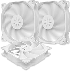 Ventilador Nassau Blanco upHere 120mm Ventilador para Ordenador - Ventilador de PC silencioso 3 Pack (Blanco) 12WT3-3
