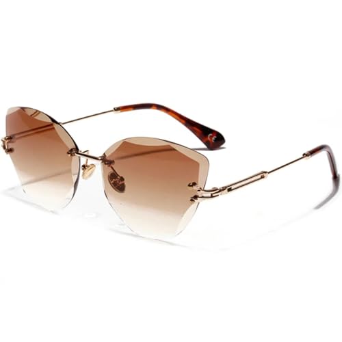 Lunettes de soleil rétro œil de chat en métal pour femmes et hommes UV400
