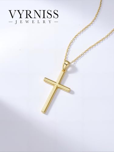18K Gold Cross Pendant for Women Gold Cross Necklace 18K Gold Jewelry Religious Gift4