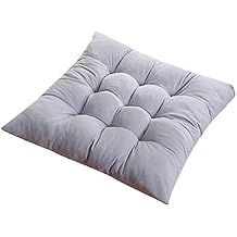 Chair Cushion Chair Pads with Ties for Dining Chairs Bright Color Square Thick Seat Cushion for Kitchen Dining Office Chair Gray