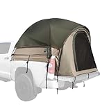 Overland Vehicle Systems LD TACT Truck Bed Tents - Tan Body & Green Rainfly 2-3 Person Tent (Mid-Size Truck - 5.0' Bed) - Premium 420D Material - Perimeter Skirt and Reinforced Floor