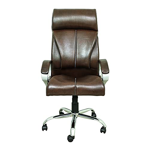 Image of CELLBELL C54 Ergonomic High Back Boss Chair Leather Office Chair /Director Chair /Leatherette Executive Revolving Chair [Brown]