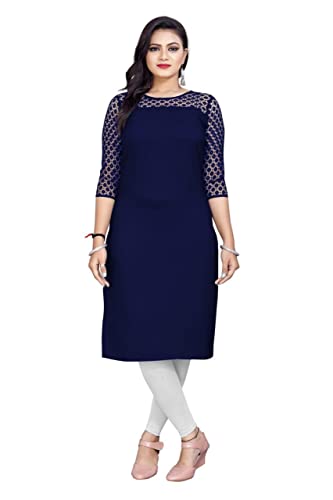 Image of Dream Beauty Fashion Poly Net Straight Crepe Formal Casual Kurta /Kurti for Women and Girls