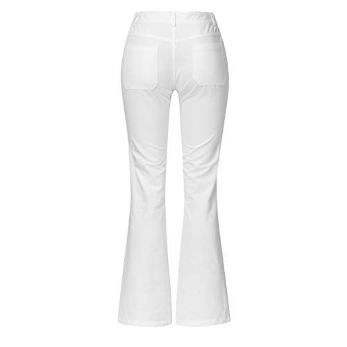 Jean évasé bleu clair taille haute extensible fini les jeans rigides - 5