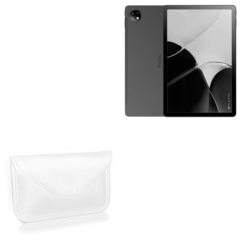 BoxWave Case Compatible with Blackview Oscal Pad 16 - Elite Leather Messenger Pouch, Synthetic Leather Cover Case Envelope Design - Ivory White