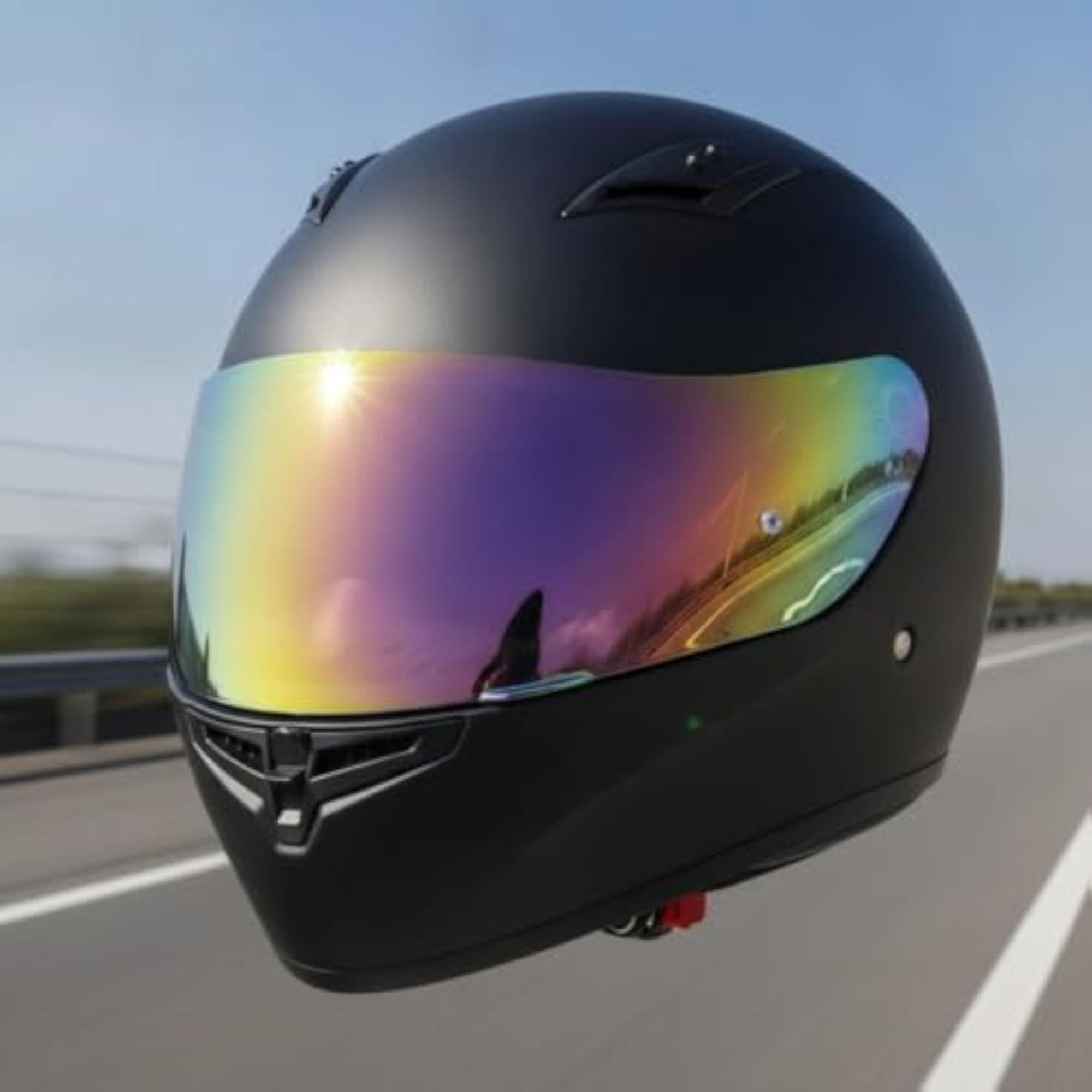 Anti-Fog Compatible Motorcycle Curved Face