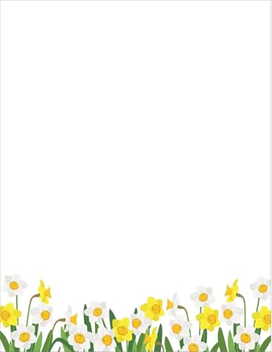 Great Papers! Stationery Letterhead, Daffodil Meadow Delight, 8.5\"x11\", Printer Friendly, 50 Sheets (2025005)