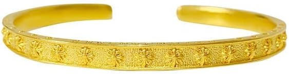 Gold Plated Adjustable Cuff Bangle Bracelet for Women, Elegant Bangle Jewelry Gift for Valentines Day, Mothers Day, Birthday, Anniversary, Christmas Gift for Her - Image 2