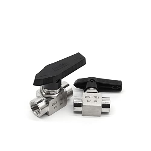 Válvula de bola BSP de 3/8 pulgadas en acero inoxidable 304 de 2 vías 2