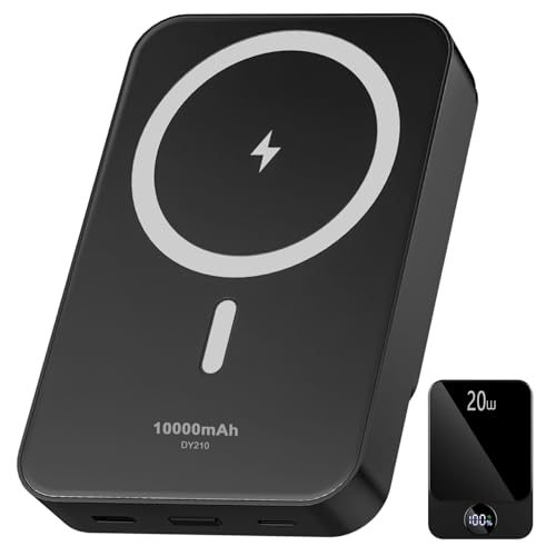 Magnetic Portable Charger, 10000mAh Power Bank with PD 20w Fast C...