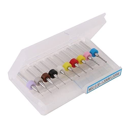 Sainio 10Pcs/Set PCB Print Circuit Board Carbide Micro Drill Bits 0.3mm to 1.2mm