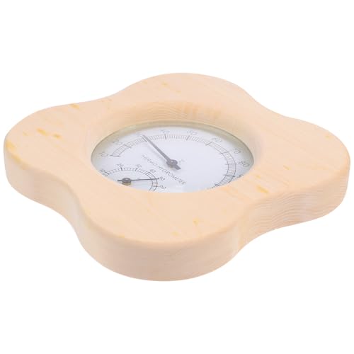 Yardenfun Termoigrometro per Sauna in Legno Massello Resistente Alte Temperature Design Anti-Esplosione Misura umidità e Temperatura Interna Accessorio Multifunzionale per Sauna